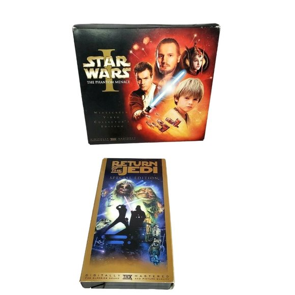 Remastered Star Wars Episode 1 The Phantom Menace & Return Of The Jedi VHS - Picture 1 of 11